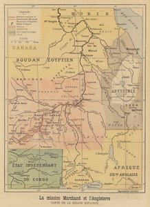 Marchand Expedition tarafından keşfedilen Afrika bölgesinin haritası